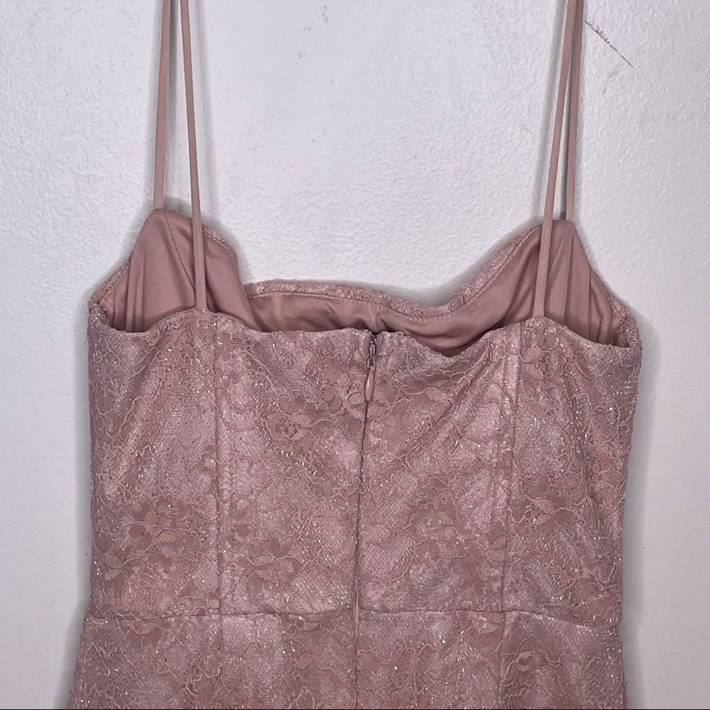 SHOWPO. Floral Lace Overlay Bodycon Barbiecore Mini Dress - Picture 4 of 15
